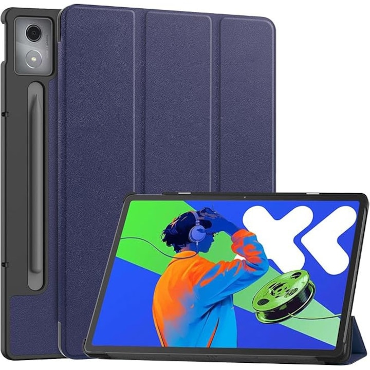 Husa de protectie pentru tableta Lenovo Idea Tab Pro 12.7 inch (TB-373FU/TB-375FC) 2025, VIENOD®, husa de protectie subtire cu suport, auto functie sleep/wake, Albastru