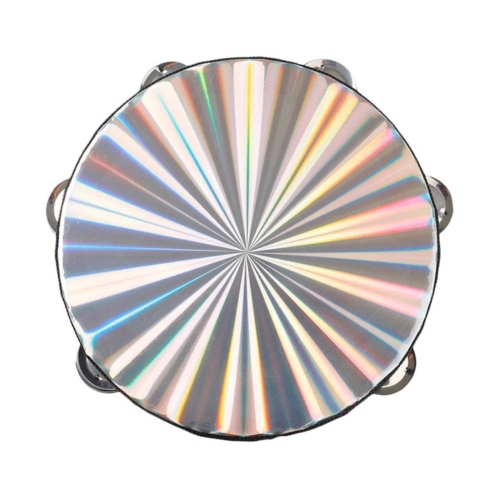 Tamburina percutie YANYXR, metal, argintiu, 26x26x5.8cm