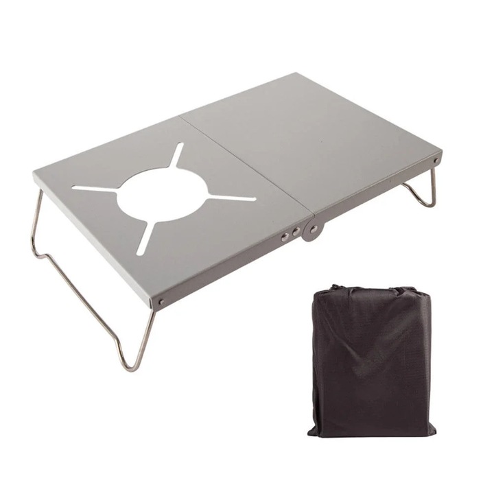 Masa pliabila camping YANYXR aluminiu argintiu 32x21x8cm