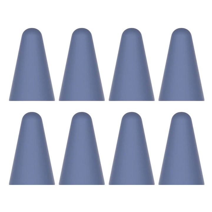 Capace protectie varf stylus YANYXR silicon lavanda gri 1x0.5x1cm set 8 buc