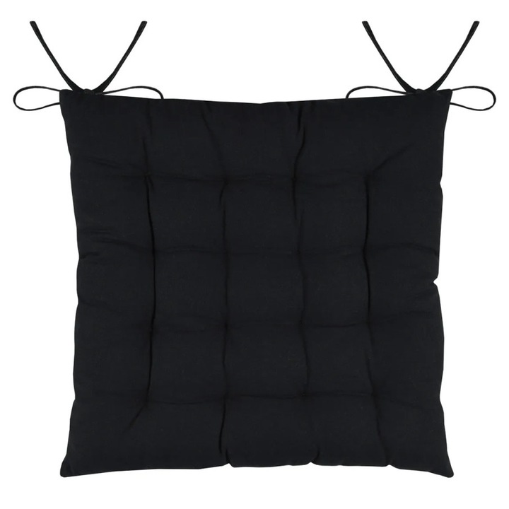 Perna De Scaun Duo 38x38x3.5cm, MoftX, Culoare Negru, 100% Bumbac