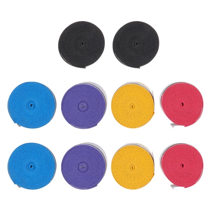 Set 10 benzi antiderapante YANYXR pentru rachete tenis badminton multicolor 110x2.5x0.1cm