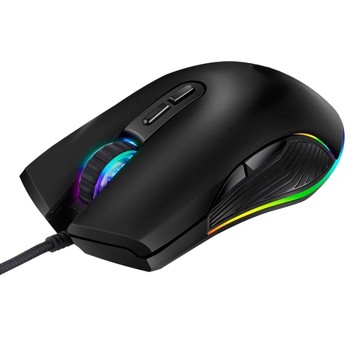 Геймърска мишка YANYXR 7 бутона RGB черна 7x12.5x4см