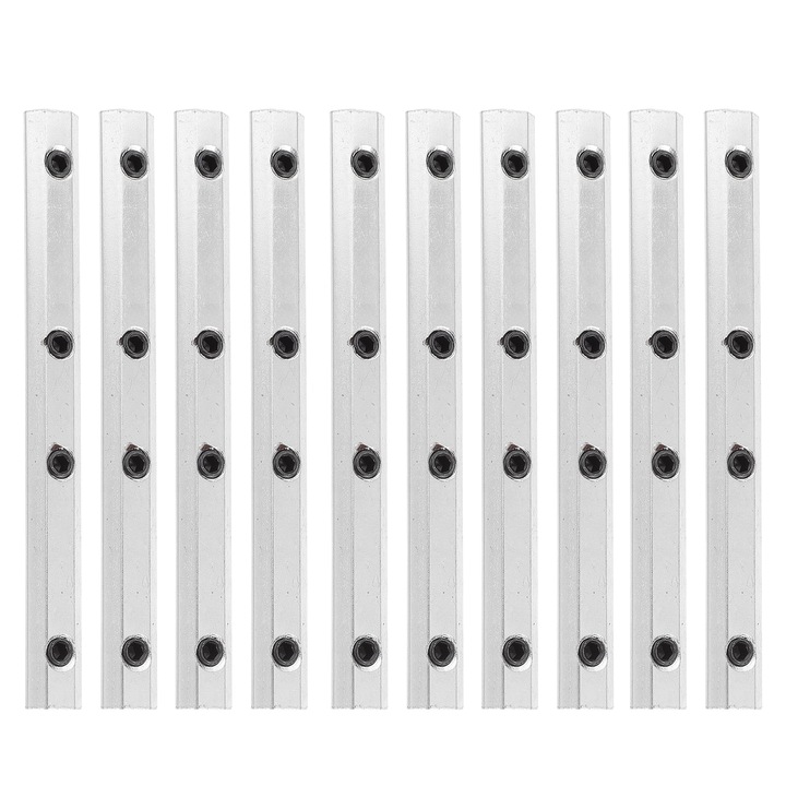 Conector prelungit pentru profil aluminiu, YANYXR, otel galvanizat, argintiu, 10x1x0.5cm, set 10 buc