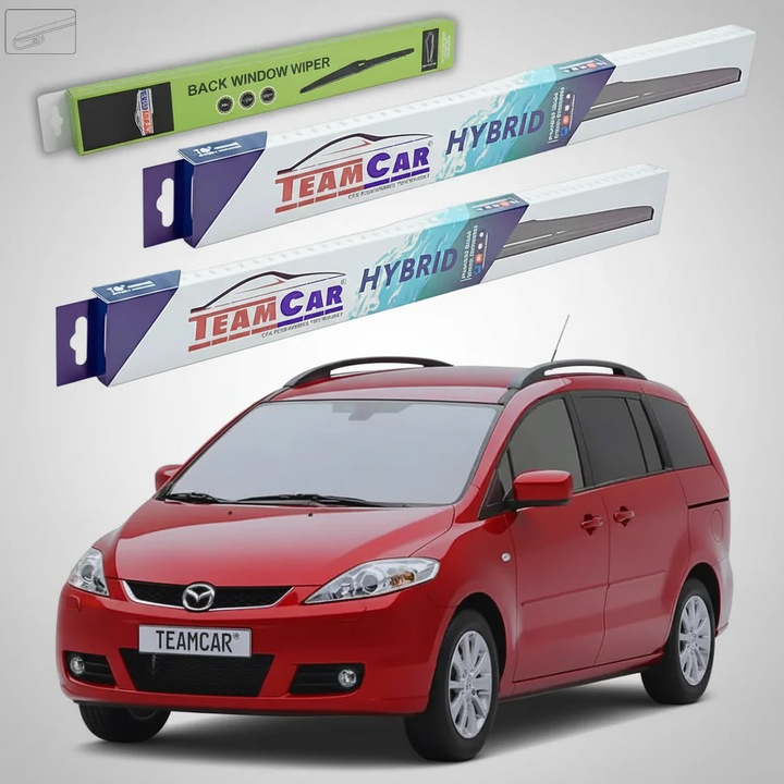 Ablaktörlők Mazda 5 CR 2005-2008, Első és Hátsó Hibrid Készlet – TeamCar®