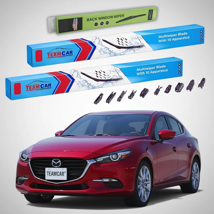 Ablaktörlők Mazda 3 BM 2013-2016, Első és Hátsó Szett Flat Premium – TeamCar®