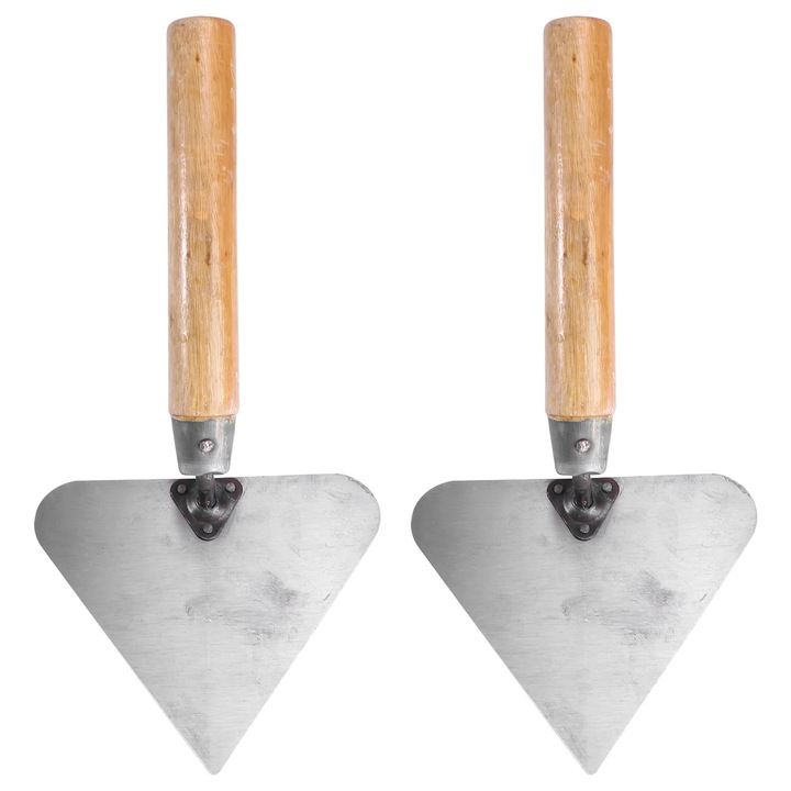 YANYXR építőipari spatula készlet, 2 részes, rozsdamentes acél, fa, 32.5x17x3cm, ezüst