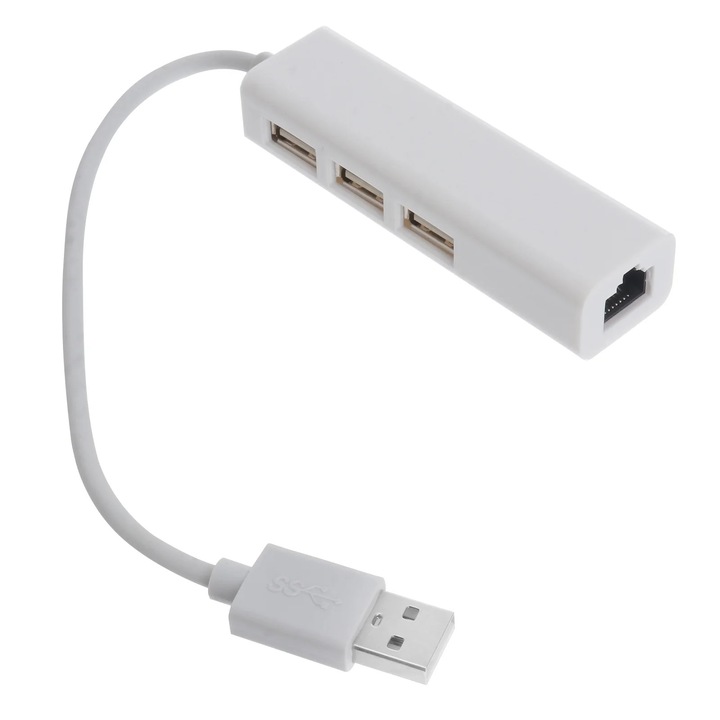 YANYXR USB Type-C elosztó, 3 USB port, hálózati, ezüst, 20x3x2cm