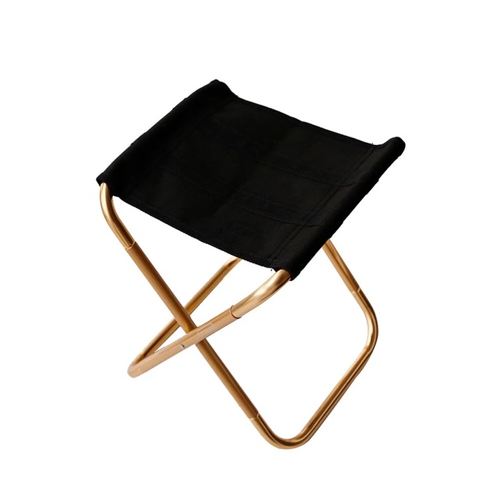 Scaun pliabil YANYXR multifunctional metal si material textil auriu 27x24.8x22.5cm