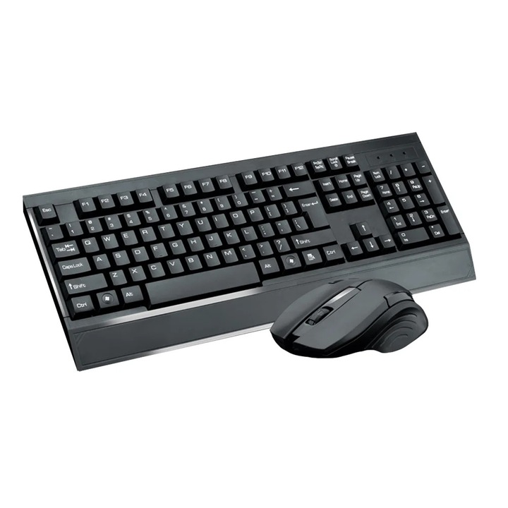 Set tastatura si mouse YANYXR USB ergonomic rezistent la apa negru 44.5x15x3.5cm 11.3x6.1x3.5cm