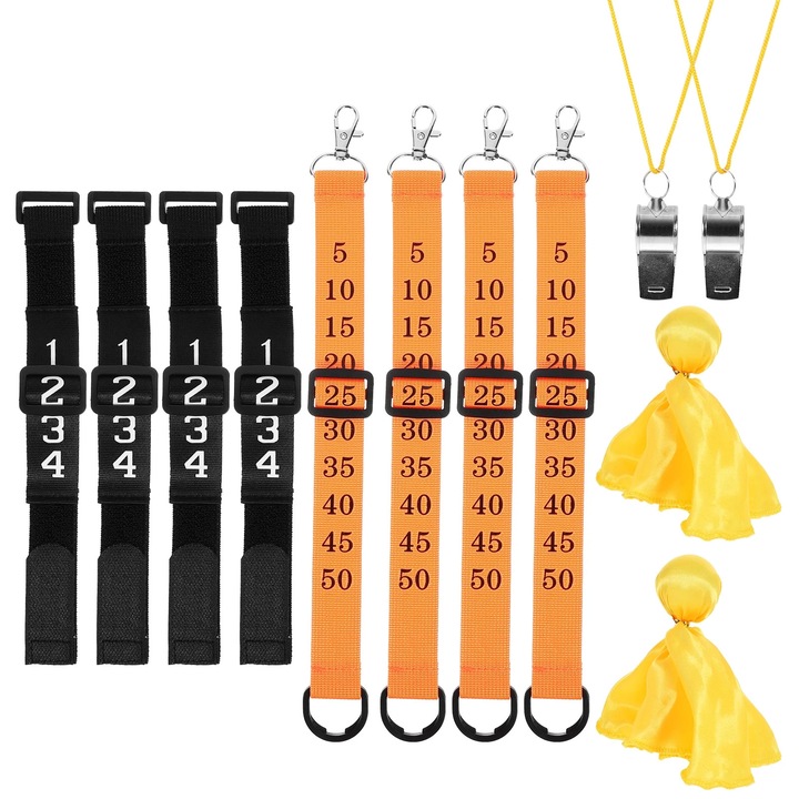 Set echipament arbitru fotbal YANYXR, portocaliu-negru, 32x3.3x0.5cm