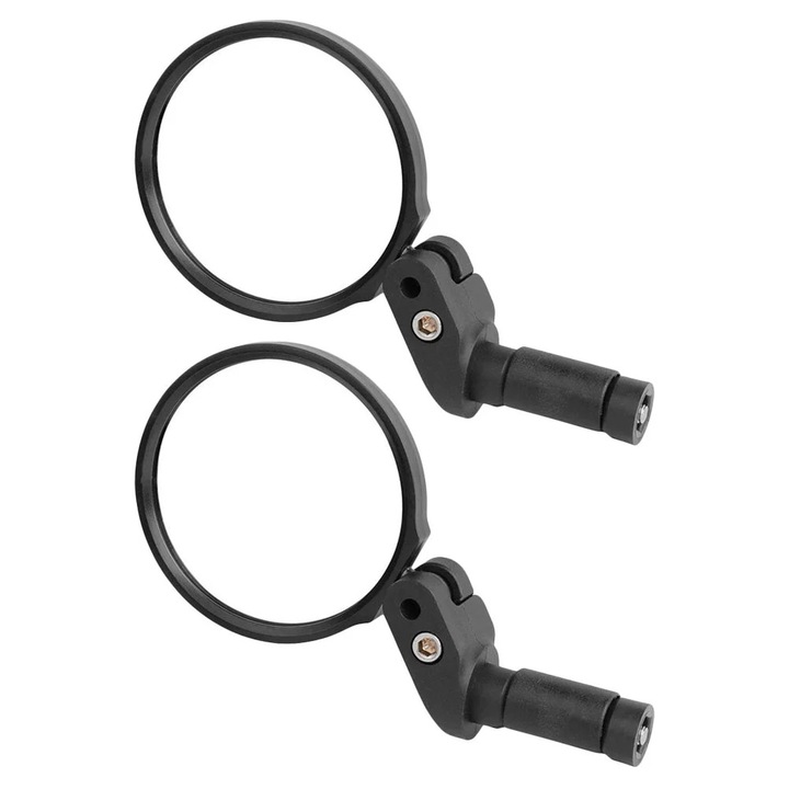 Oglinzi bicicleta YANYXR set 2 piese, unghi larg, negru, 6.75x6.75x2cm