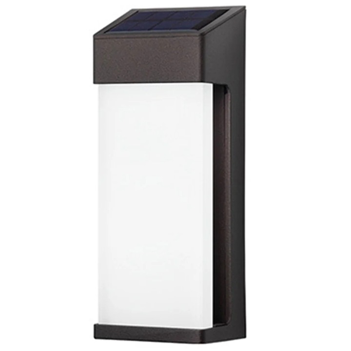 Lampa solara de perete YANYXR, negru alb, 20.6x8.3x5.2cm, rezistenta la apa