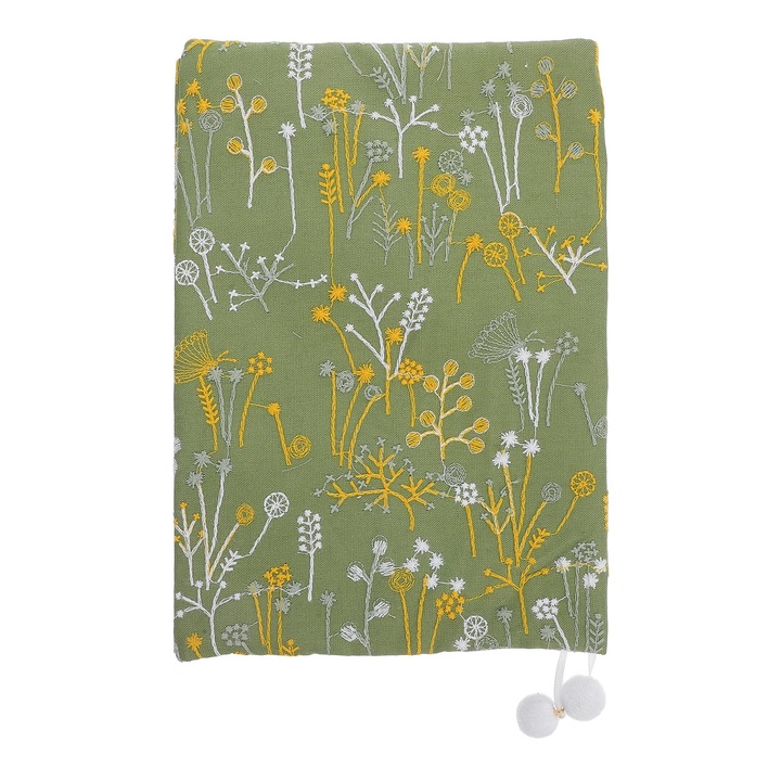 YANYXR könyvtok, textil anyag, növény minta, 21.5x16x1cm