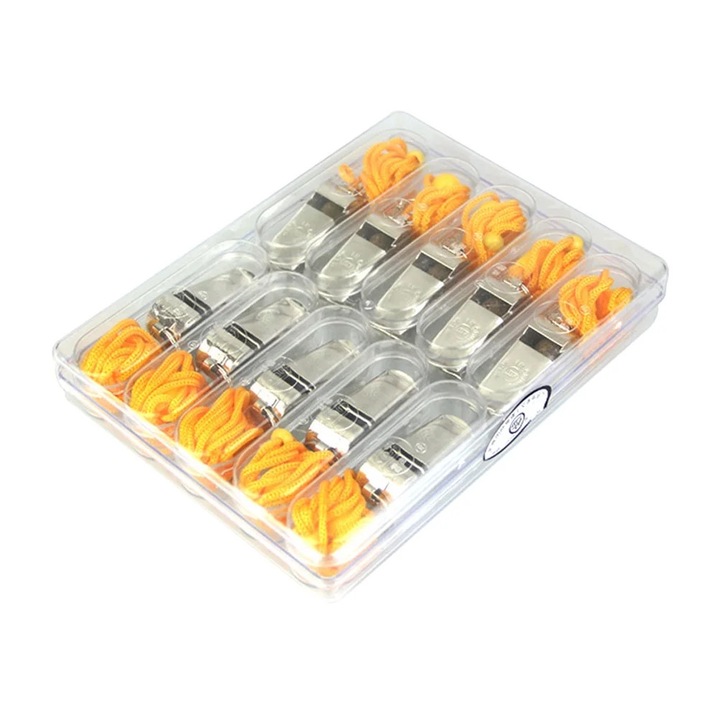 YANYXR fém síp edzőknek, 10 darabos készlet, piros-sárga, 4x2x2cm