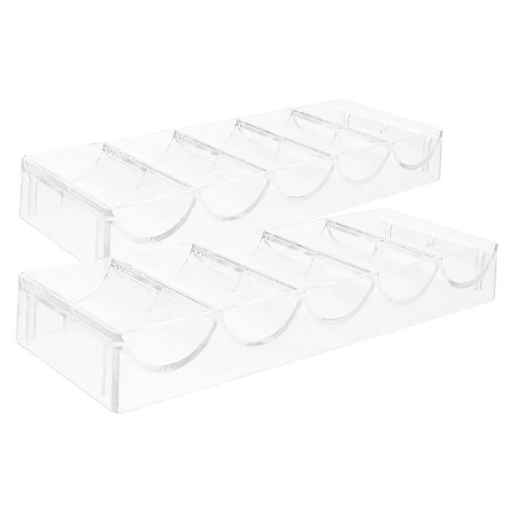 Set 2 organizatoare poker YANYXR acril transparent 20x7.8x2.9cm