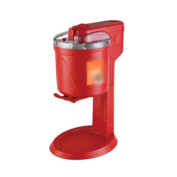 Fagylaltgép, 220 V, 15 W, 1 L, otthoni elkészítéshez, teljesen automata, tölcséres fagylaltgép, ORBER, kompakt, háztartási használatra, gyerekeknek, DIY, 42 × 28 × 26 cm, Piros