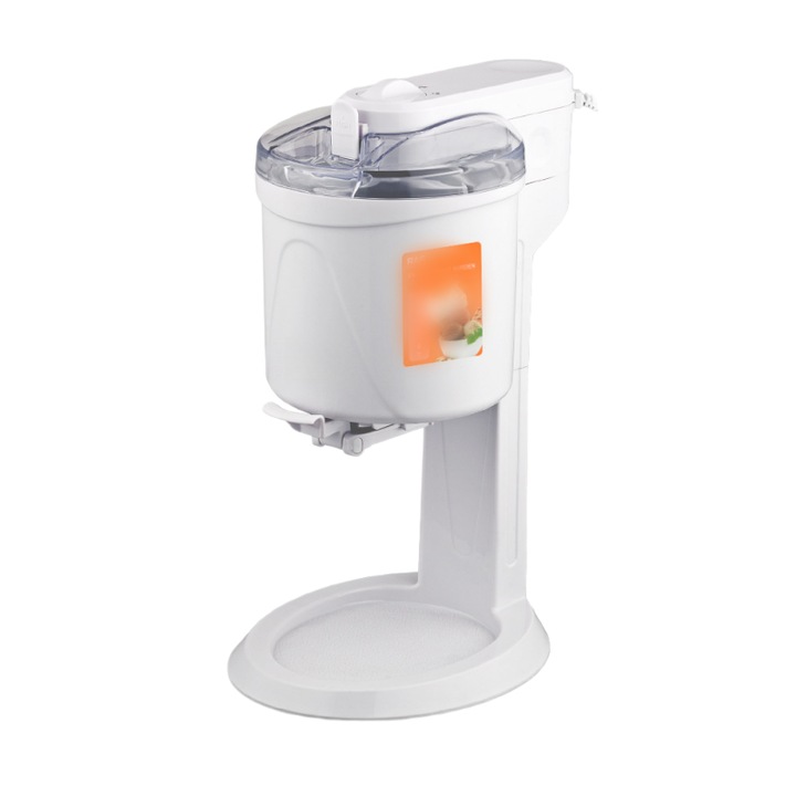 Fagylaltgép, 220 V, 15 W, 1 L, tölcséres fagylaltgép, ORBER, kompakt, otthoni elkészítéshez, teljesen automata, háztartási használatra, gyerekeknek, DIY, 42 × 28 × 26 cm, fehér