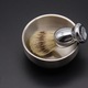 Set 2 accesorii barbierit YANYXR, perie si bol sapun, inox, argintiu, 10.5x5x5cm