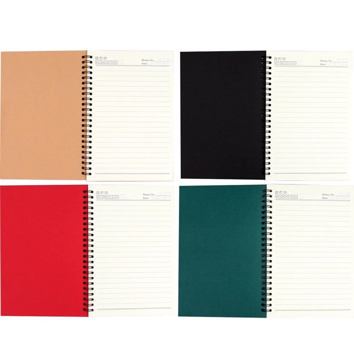 Set 4 Caiete YANYXR A5, hartie si metal, multicolor, 21x14x1cm