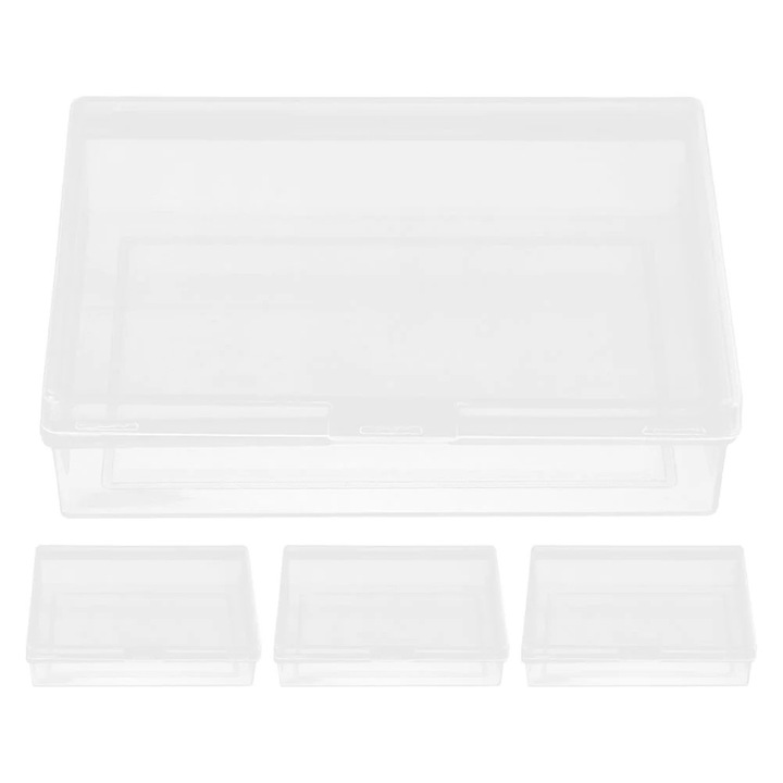 Set 4 cutii depozitare carduri YANYXR transparent 9.8x7.4x2.5cm