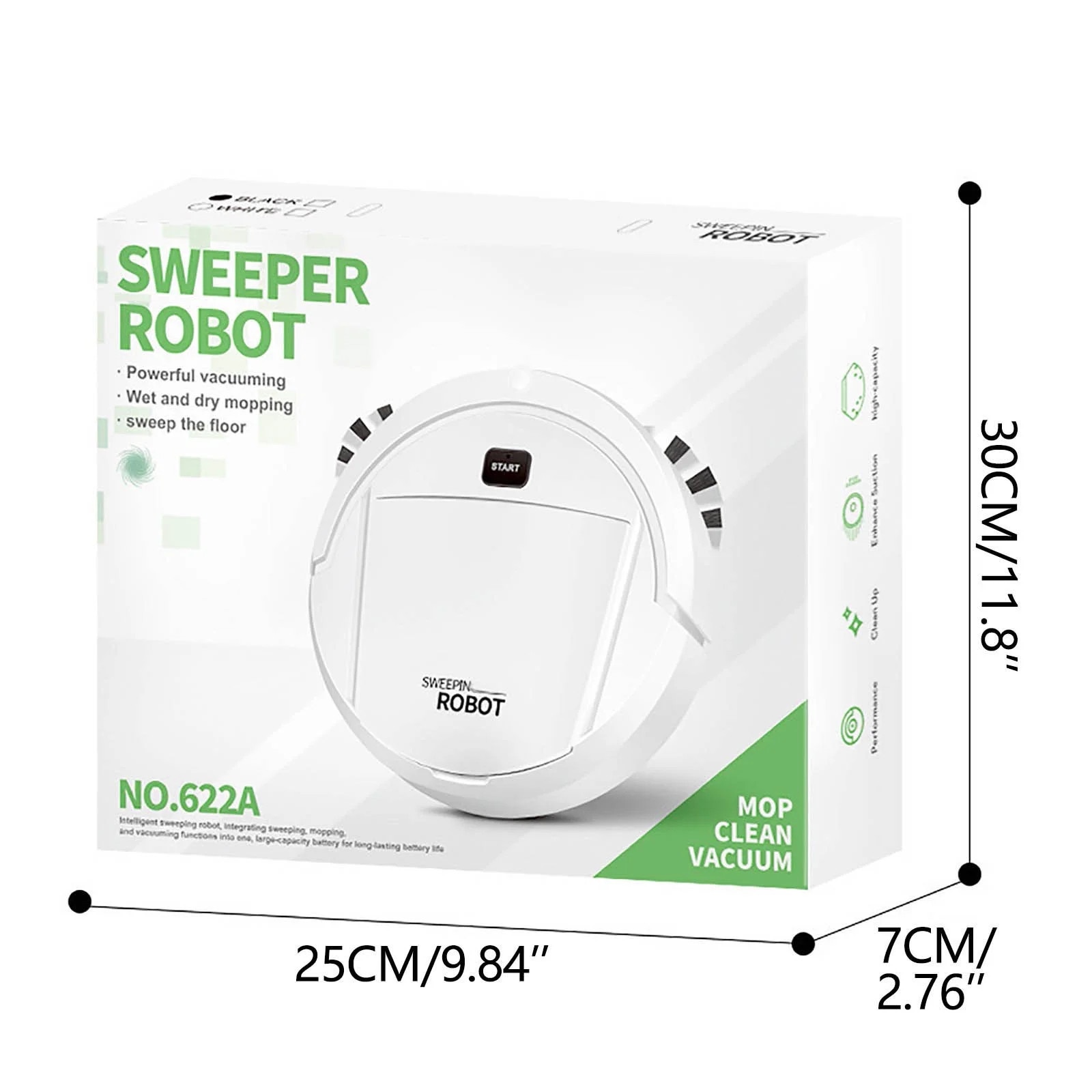 Aspirator robot YANYXR 2in1, aspirare si mop, autonomie 60min, diametru 22x6cm