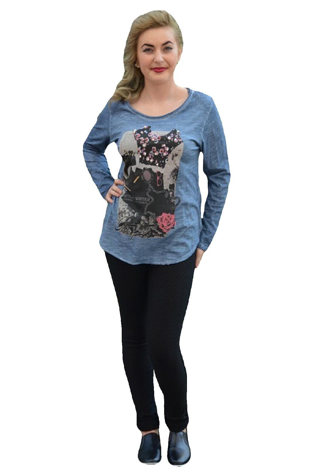 Bluza tinereasca cu design modern,D&J Exclusive, Albastru marin