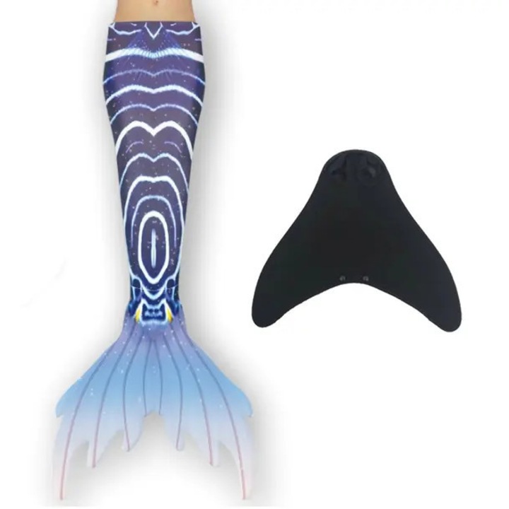 Sellő uszony, teljes szett, sötétkék, 150 cm