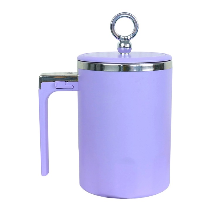 YANYXR automata kávékeverő bögre, rozsdamentes acél, duplafalú, multifunkcionális, 350ml