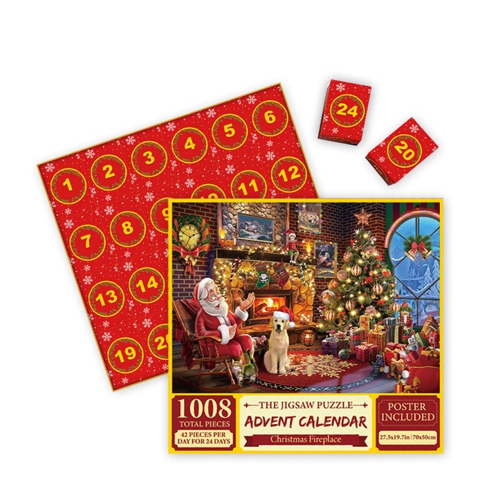 Naptár Adventi Puzzle YANYXR 2024 1000 darab többszínű 70x50cm 24 dobozos készlet