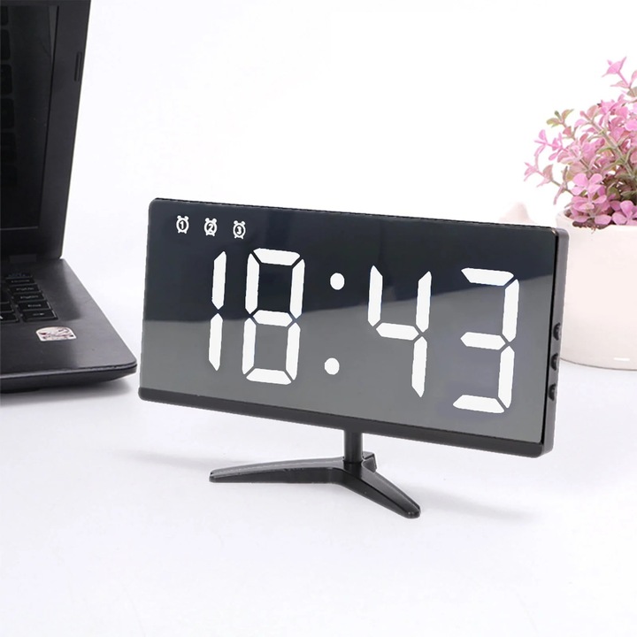 Ceas de birou YANYXR 6615 multifunctional alb 16.2x7.5x0.7cm