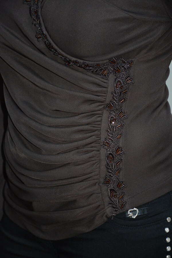 Bluza cu maneca lunga potrivita pentru ocazii,D&J Exclusive, Maro