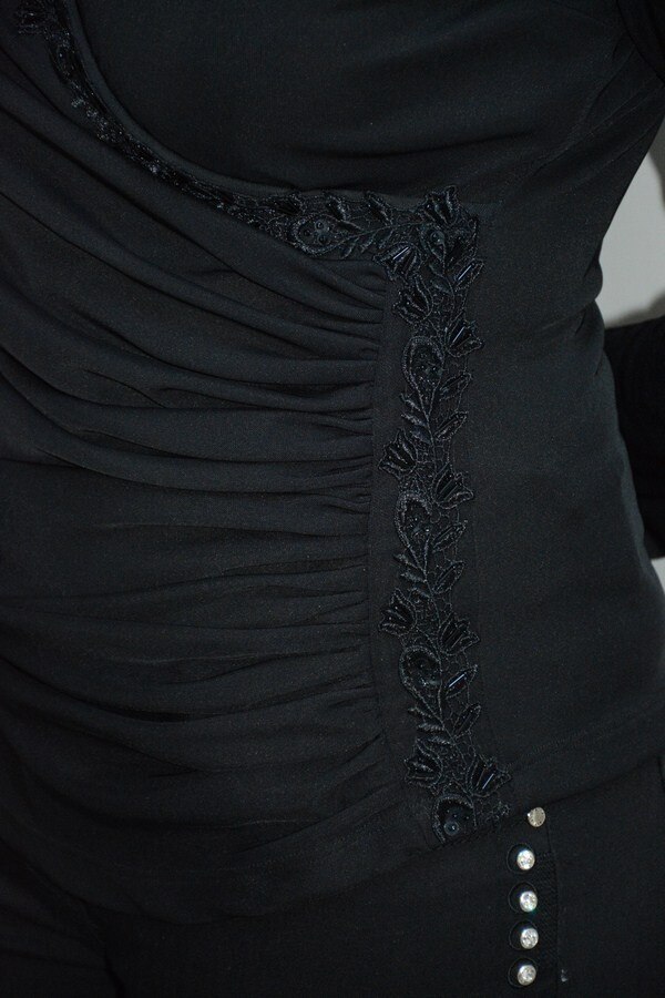 Bluza cu maneca lunga potrivita pentru ocazii,D&J Exclusive, Negru