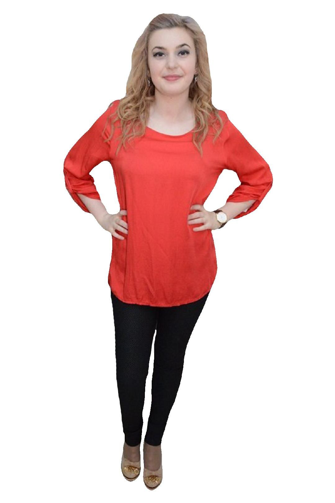 Bluza lejera de primavara, cu maneca lunga,D&J Exclusive, Rosu