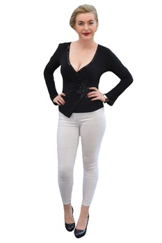 Bluza tinereasca cu paiete si cristale,model elegant,D&J Exclusive, Negru Bluza tinereasca cu paiete si cristale,model elegant,D&J Exclusive, Negru