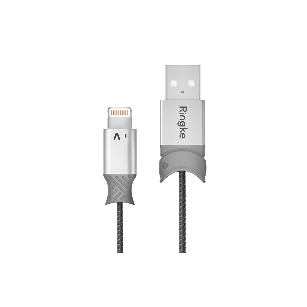 Cablu de date Ringke Smart Fish, Lightning, 20 cm, Gri
