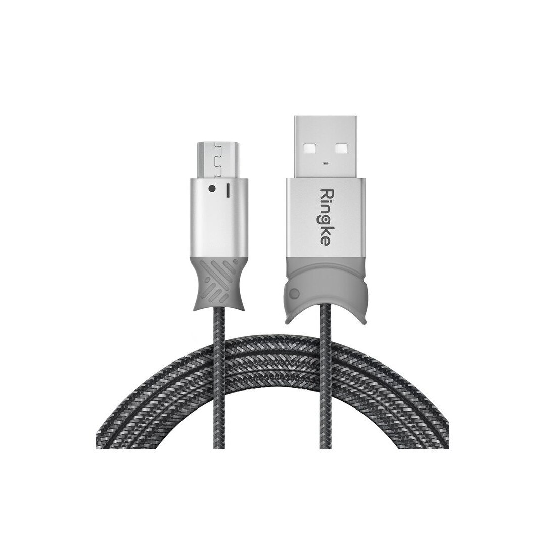 Cablu de date Ringke Smart Fish, MicroUSB, 1.2 m, Gri