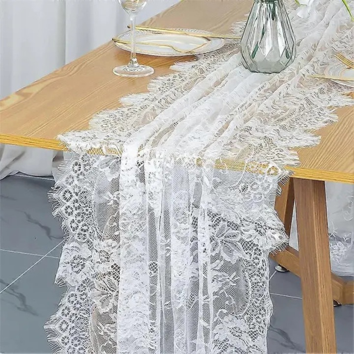 Fehér csipketerítő 75x300cm vintage elegáns újrafelhasználható