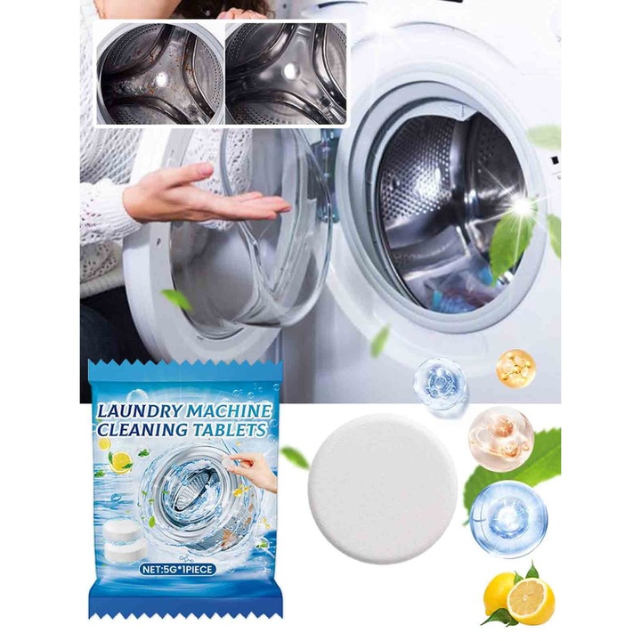 Tablete efervescente YANYXR pentru curatarea masinii de spalat, elimina mirosuri, 1 buc