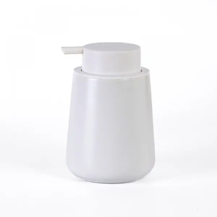 Folyékony szappanadagoló, 400ml, fehér, 13.2x9cm, műanyag pumpa, kerámia