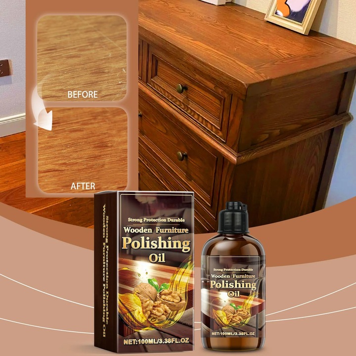 Ceara intretinere mobilier YANYXR, pasta cu ceara de albine, ulei, 100ml, maro mahon