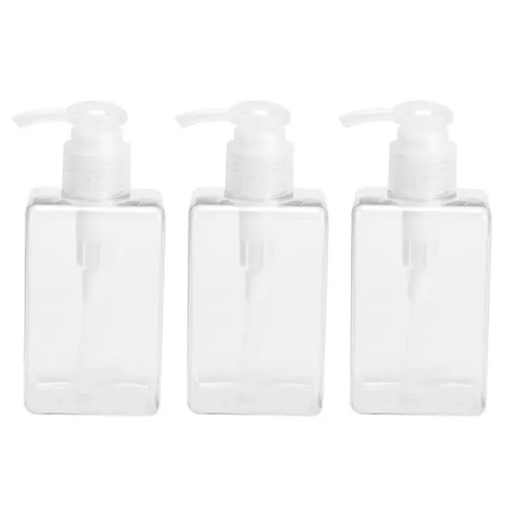 3 db pumpás tartály készlet, 150ml, átlátszó, műanyag, 12.7x5.5x3.65cm