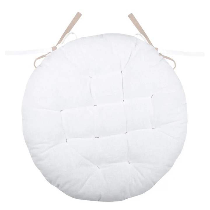 Perna De Scaun Ronde Duo 38x38cm, MoftX, Culoare Crem/In, 100% Bumbac