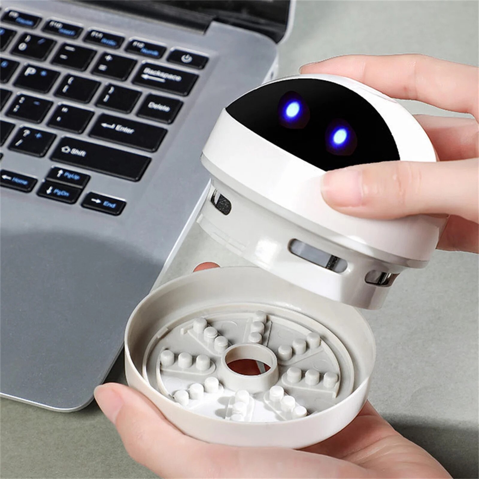 Aspirator de birou portabil YANYXR wireless mini 1200mAh alb 12x6cm