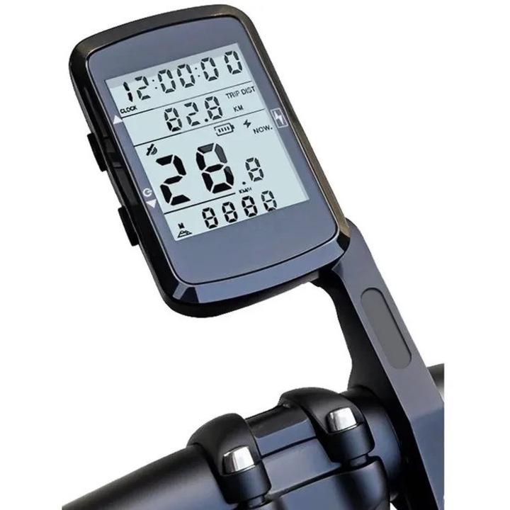 Vezeték nélküli kerékpár kompjúter érzékelővel, kormányra szerelhető 22.2-31.8mm, fekete