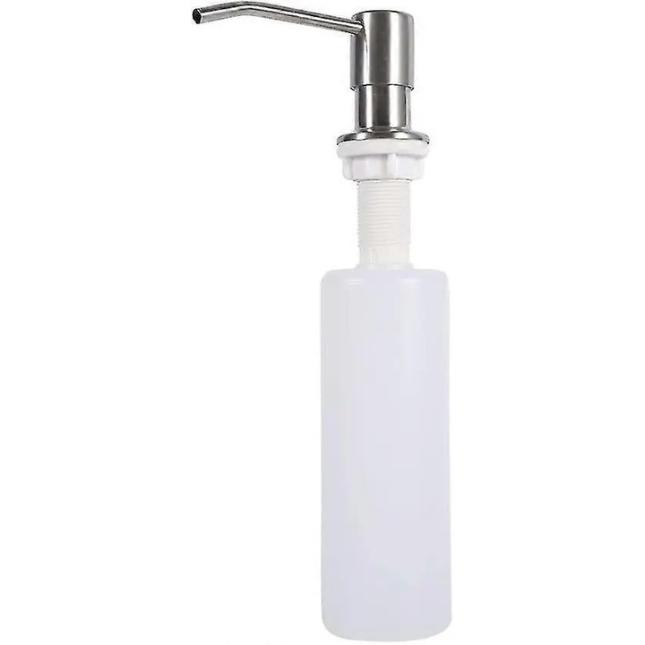 Adagoló szappanadagoló rozsdamentes acél 300ml mosogatóhoz, pumpás, ezüst