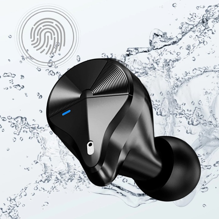 YANYXR mini Bluetooth fülhallgató, vezeték nélküli, fekete, 2.6x2.6x1.9cm