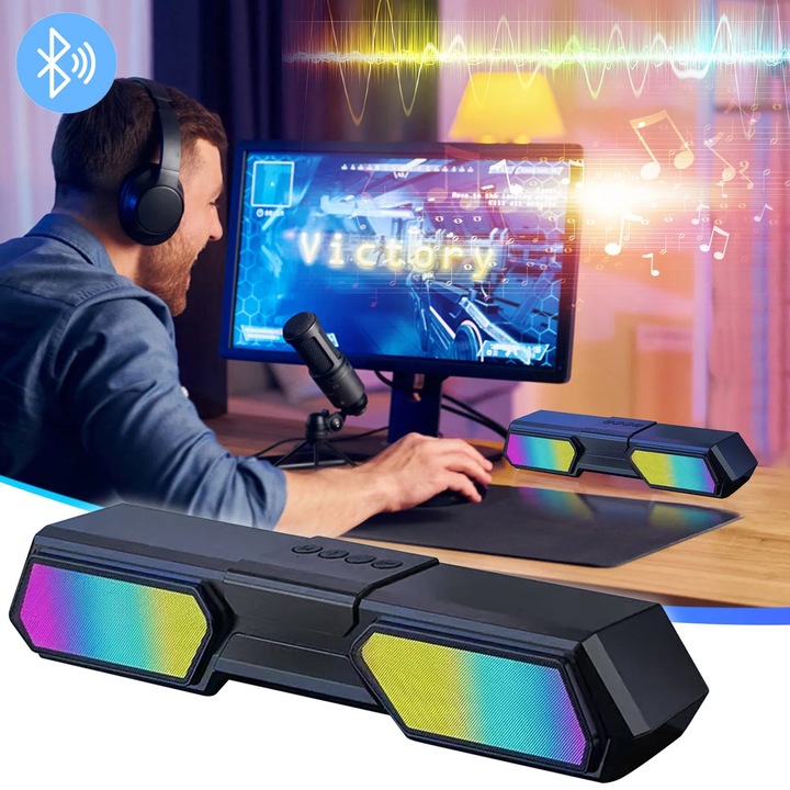 YANYXR PC hangszórók, RGB, USB, 2.0, kompakt