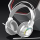 YANYXR gaming fejhallgató, mikrofon, RGB LED világítás, fehér, 19x15.5x7cm