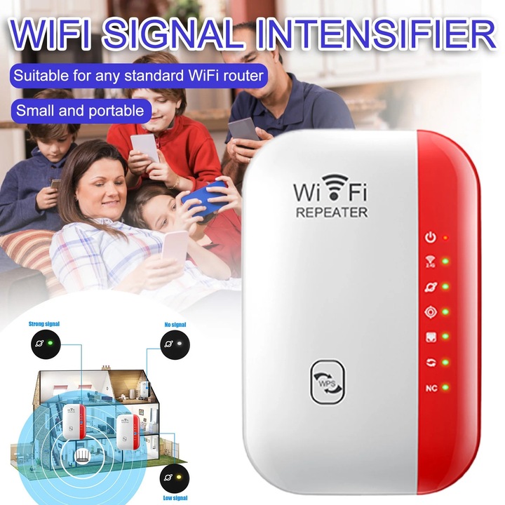 YANYXR WiFi bővítő 300Mbps piros 11.5x6.5x11.5cm